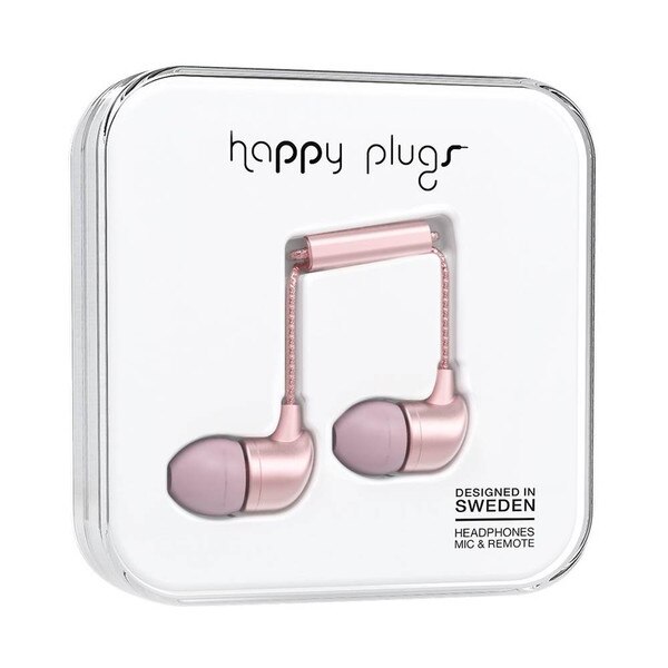 Happy Plugs In-Ear Earbuds Pink Gold